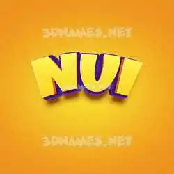 nui in Orange Toon style - 3D name wallpaper