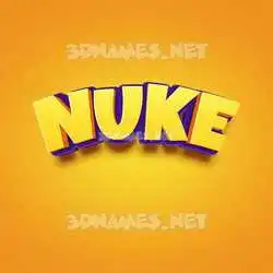 nuke in Orange Toon style - 3D name wallpaper