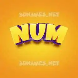 num in Orange Toon style - 3D name wallpaper