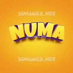 numa in Orange Toon style - 3D name wallpaper
