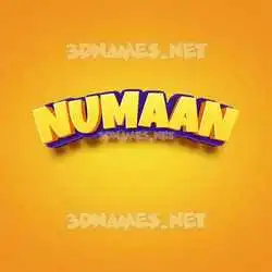 numaan in Orange Toon style - 3D name wallpaper