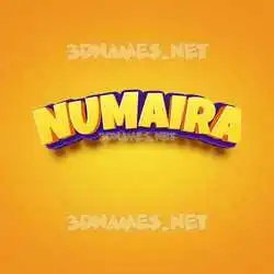 numaira in Orange Toon style - 3D name wallpaper