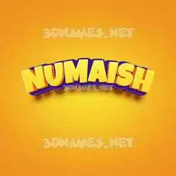 numaish in Orange Toon style - 3D name wallpaper