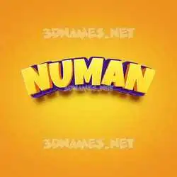 numan in Orange Toon style - 3D name wallpaper
