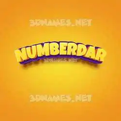 numberdar in Orange Toon style - 3D name wallpaper