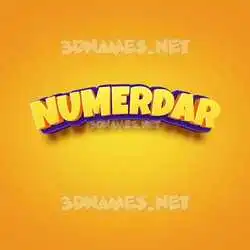 numerdar in Orange Toon style - 3D name wallpaper