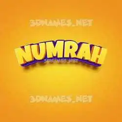 numrah in Orange Toon style - 3D name wallpaper