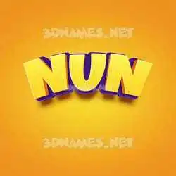 nun in Orange Toon style - 3D name wallpaper