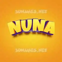 nuna in Orange Toon style - 3D name wallpaper