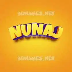 nunaj in Orange Toon style - 3D name wallpaper