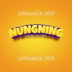 nungning in Orange Toon style - 3D name wallpaper
