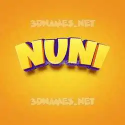 nuni in Orange Toon style - 3D name wallpaper