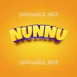 nunnu in Orange Toon style - 3D name wallpaper