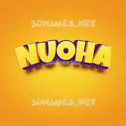 nuoha in Orange Toon style - 3D name wallpaper