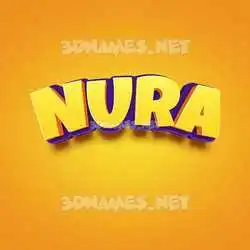 nura in Orange Toon style - 3D name wallpaper