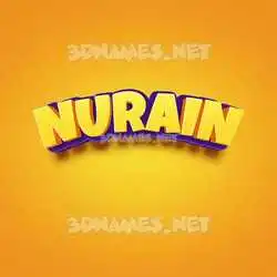nurain in Orange Toon style - 3D name wallpaper