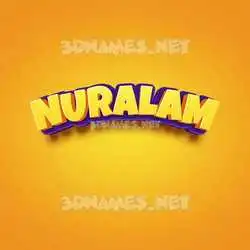 nuralam in Orange Toon style - 3D name wallpaper