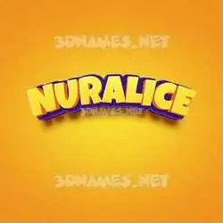 nuralice in Orange Toon style - 3D name wallpaper