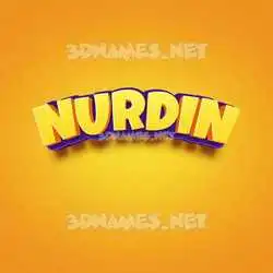 nurdin in Orange Toon style - 3D name wallpaper