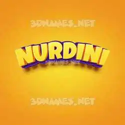 nurdini in Orange Toon style - 3D name wallpaper
