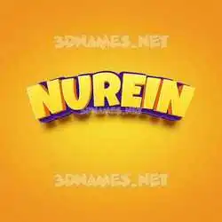 nurein in Orange Toon style - 3D name wallpaper