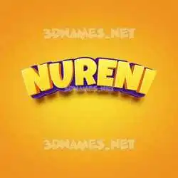 nureni in Orange Toon style - 3D name wallpaper
