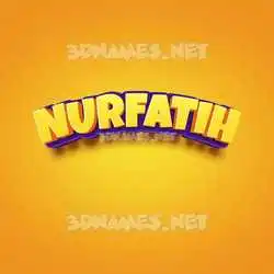 nurfatih in Orange Toon style - 3D name wallpaper