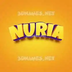 nuria in Orange Toon style - 3D name wallpaper