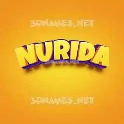 nurida in Orange Toon style - 3D name wallpaper