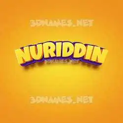 nuriddin in Orange Toon style - 3D name wallpaper