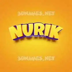 nurik in Orange Toon style - 3D name wallpaper