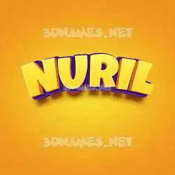 nuril in Orange Toon style - 3D name wallpaper