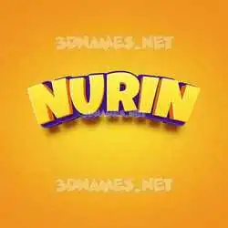 nurin in Orange Toon style - 3D name wallpaper