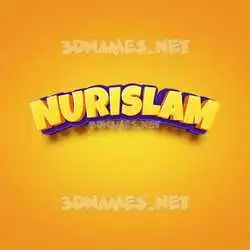 nurislam in Orange Toon style - 3D name wallpaper
