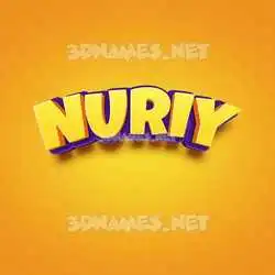 nuriy in Orange Toon style - 3D name wallpaper