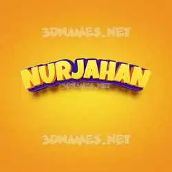 nurjahan in Orange Toon style - 3D name wallpaper