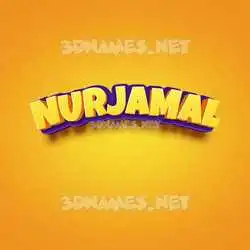 nurjamal in Orange Toon style - 3D name wallpaper