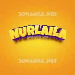nurlaila in Orange Toon style - 3D name wallpaper