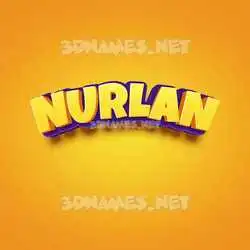 nurlan in Orange Toon style - 3D name wallpaper