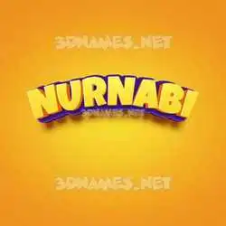 nurnabi in Orange Toon style - 3D name wallpaper