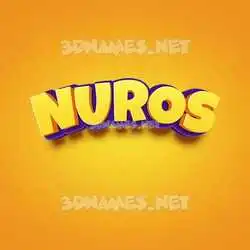 nuros in Orange Toon style - 3D name wallpaper