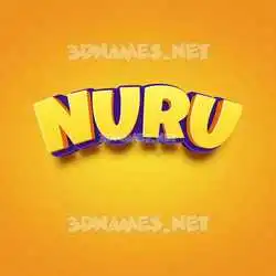 nuru in Orange Toon style - 3D name wallpaper