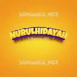 nurulhidayah in Orange Toon style - 3D name wallpaper