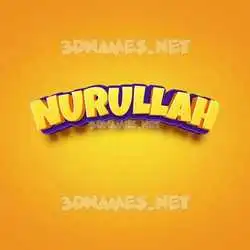 nurullah in Orange Toon style - 3D name wallpaper