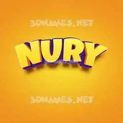 nury in Orange Toon style - 3D name wallpaper