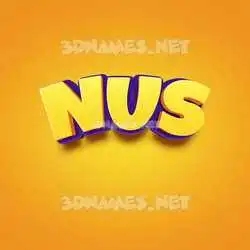 nus in Orange Toon style - 3D name wallpaper