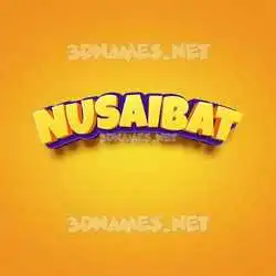 nusaibat in Orange Toon style - 3D name wallpaper