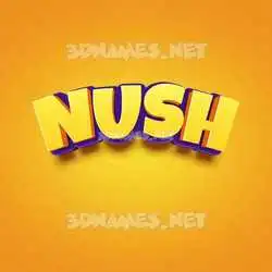 nush in Orange Toon style - 3D name wallpaper