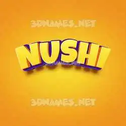 nushi in Orange Toon style - 3D name wallpaper