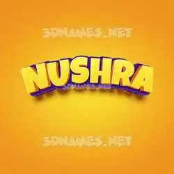 nushra in Orange Toon style - 3D name wallpaper
